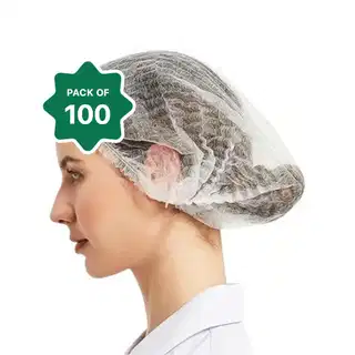 Disposable Bouffant White Caps (100pcs)