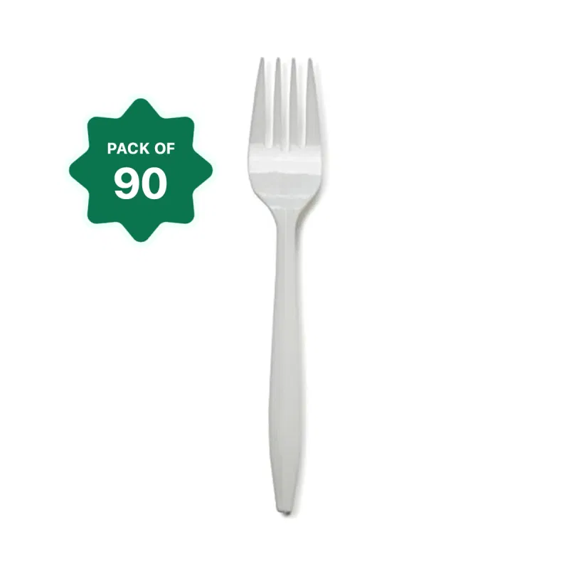Disposable Plastic Fork Spoon (Kata Chamcha) 90pcs