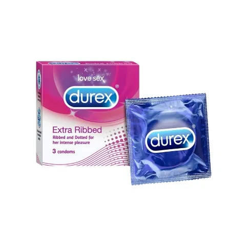 Durex Extra Ribbed & Dotted Condom 3pcs