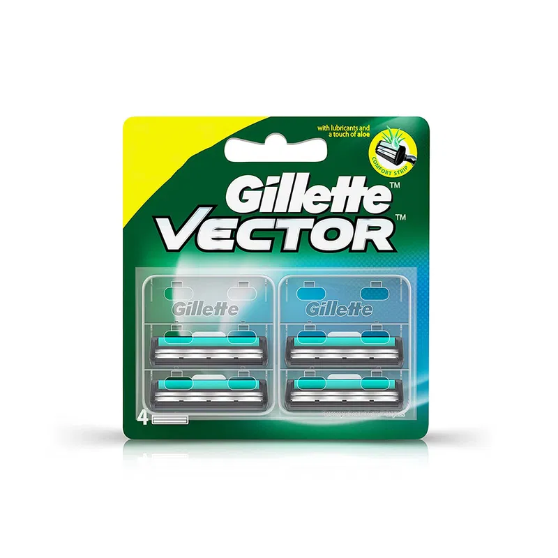 Gillette Vector Plus - Manual Shaving Razor Blades Cartridge 4pcs