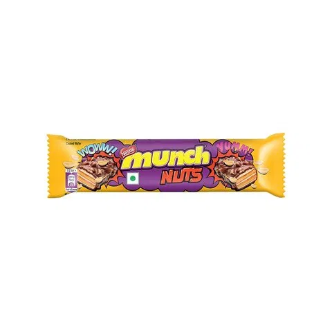 Nestle Munch Nuts Max Chocolate Coated Crunchy Wafer Bar 37.5g