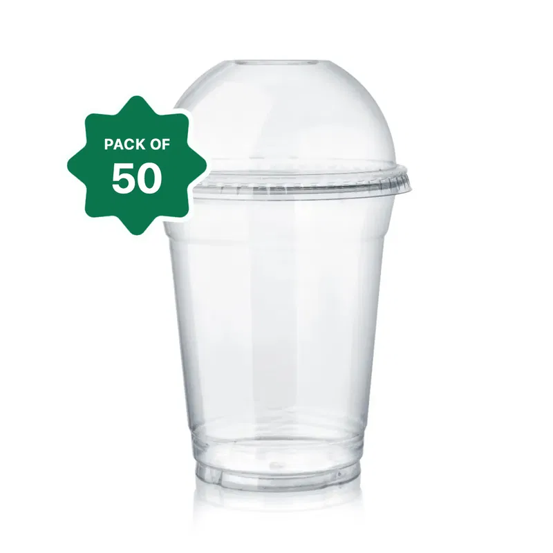 Transparent Plastic Take Away Cups and Lids (50 pcs) 1pack