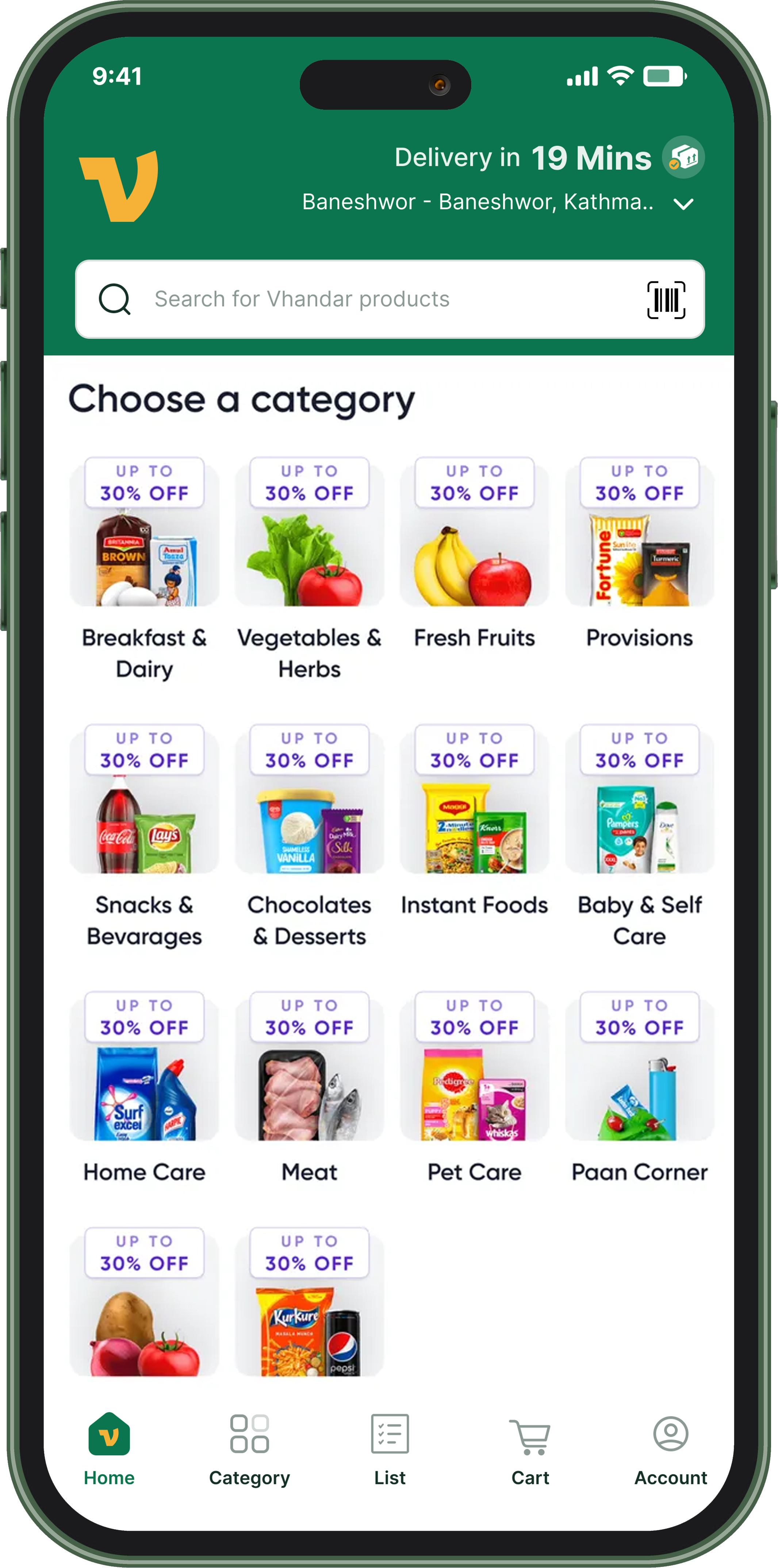 Vhandar App - Grocery Delivery in Nepal